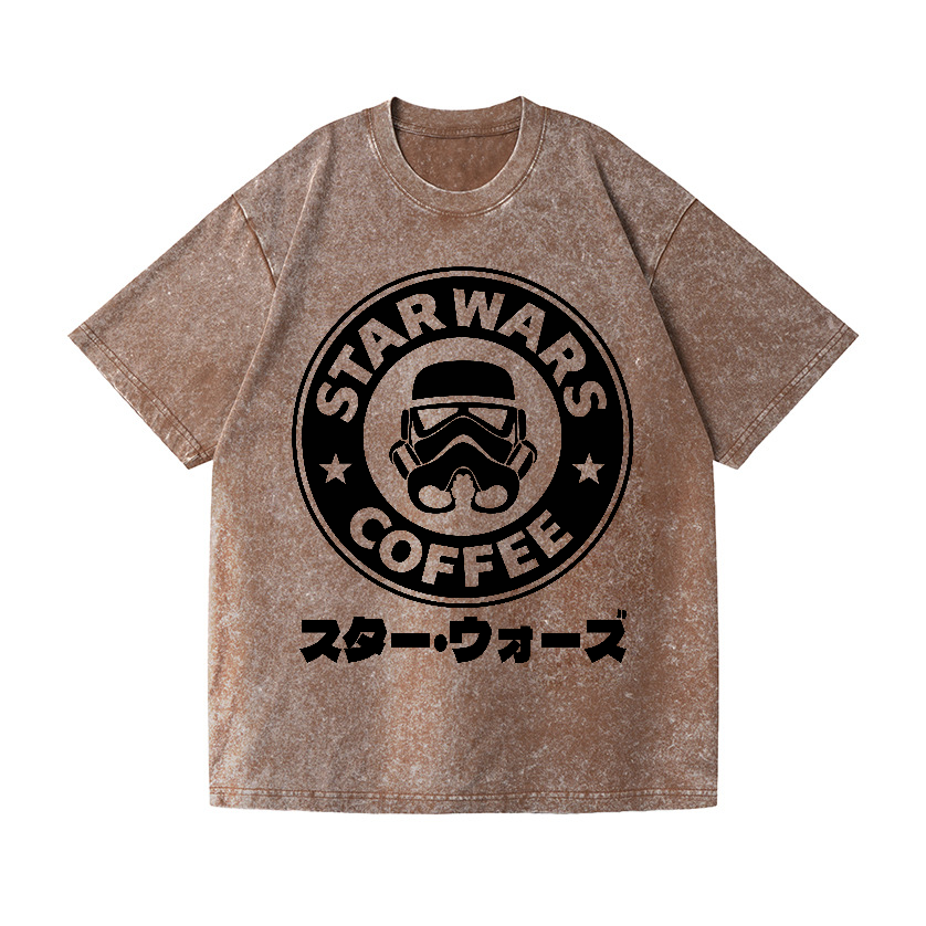 Star Wars Coffee Vintage Wash Japanese Design T-Shirt