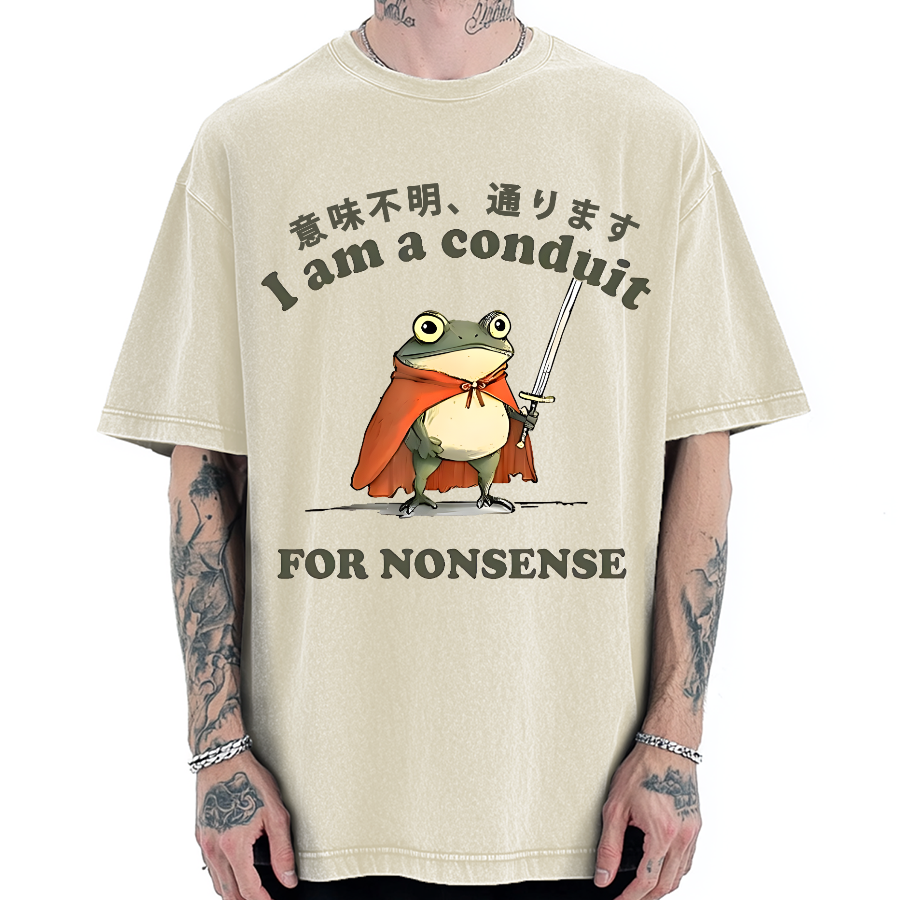 I Am A Conduit For Nonsense Frog Vintage Washed T-shirt