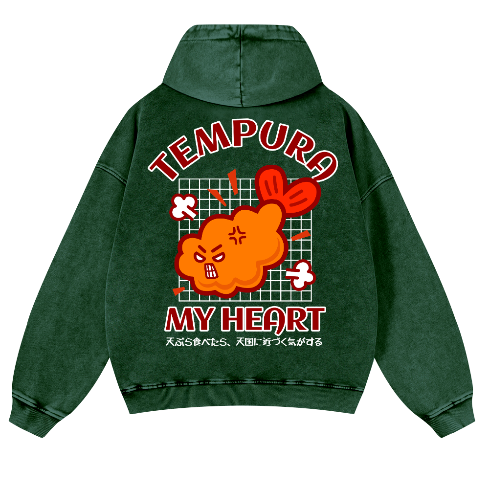 Tempura Shrimp Vintage Washed Cotton Back Art Hoodie