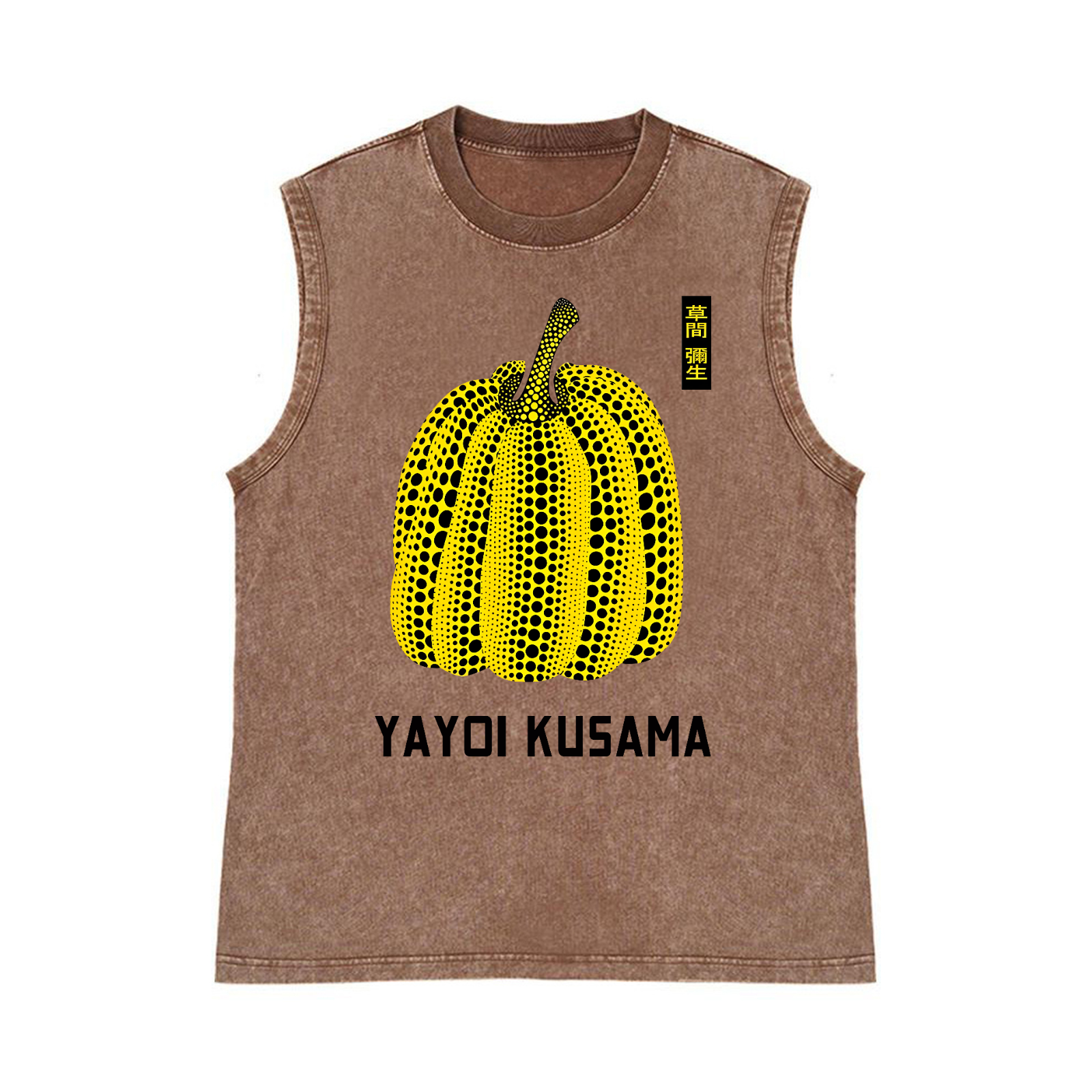 Yayoi Kusama Pure Cotton Wash-Dyed Sleeveless Tank Top