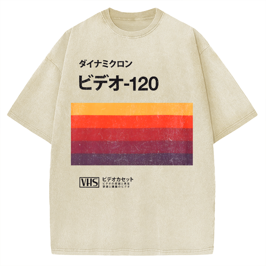 Japanese VHS Tape Retro Vintage Washed T-shirt