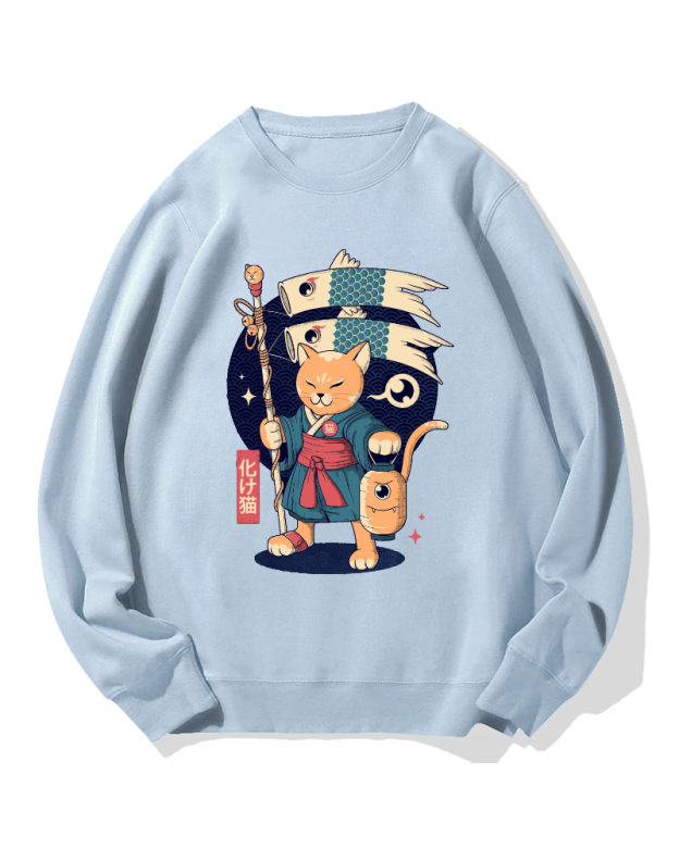 Japanese Cat Cotton Sweatshirt