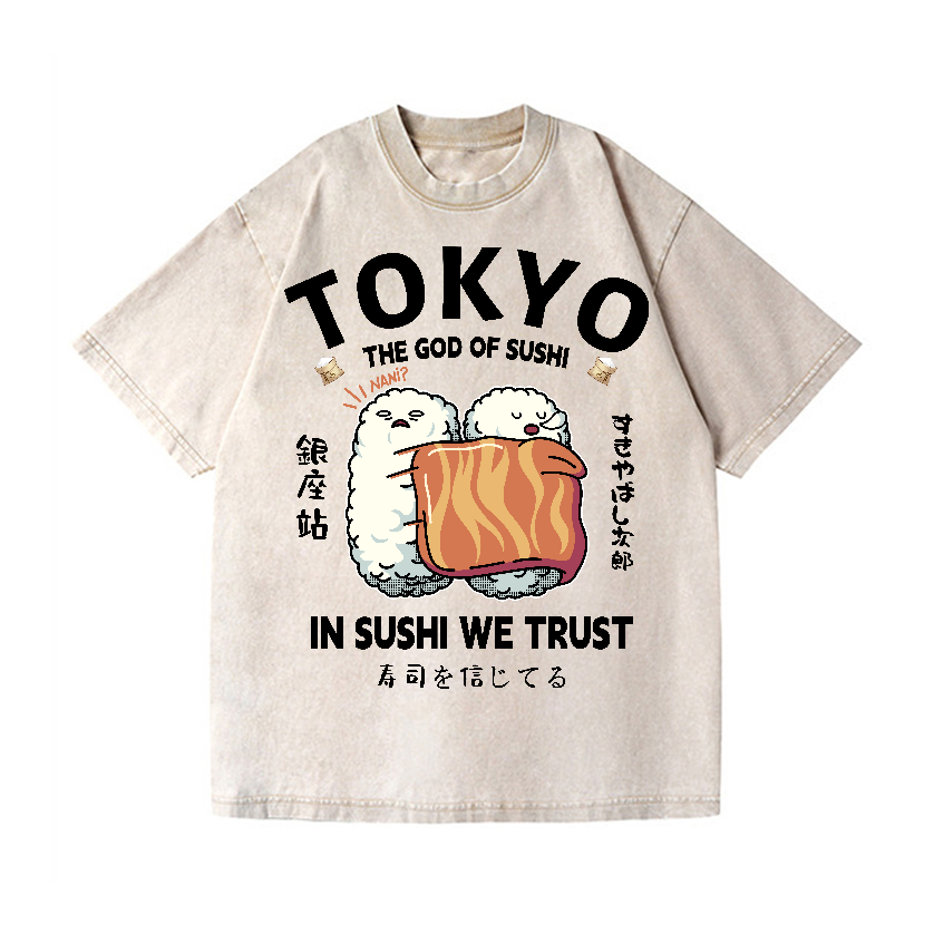 Sushi Vintage Wash Japanese Design T-Shirt