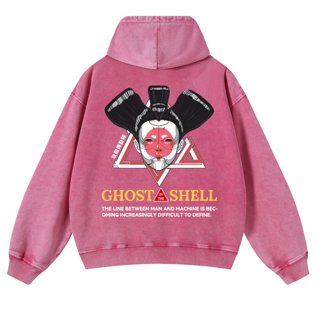 Ghost in the Shell Geisha Vintage Washed Cotton Back Art Hoodie