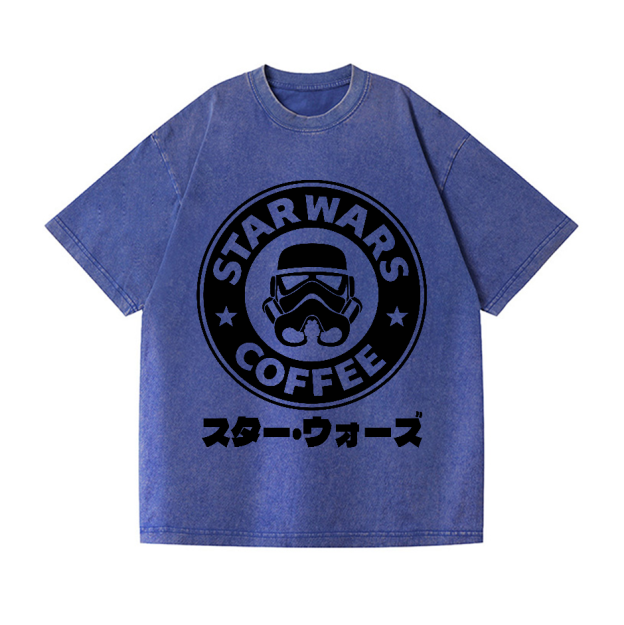 Star Wars Coffee Vintage Wash Japanese Design T-Shirt