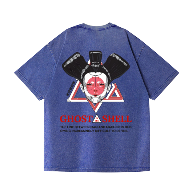 Ghost in the Shell Geisha Vintage Wash Japanese Design Back Art T-Shirt