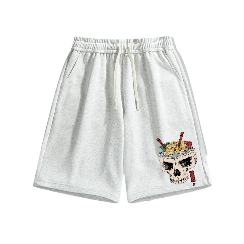 Skull Ramen Cotton Casual Shorts
