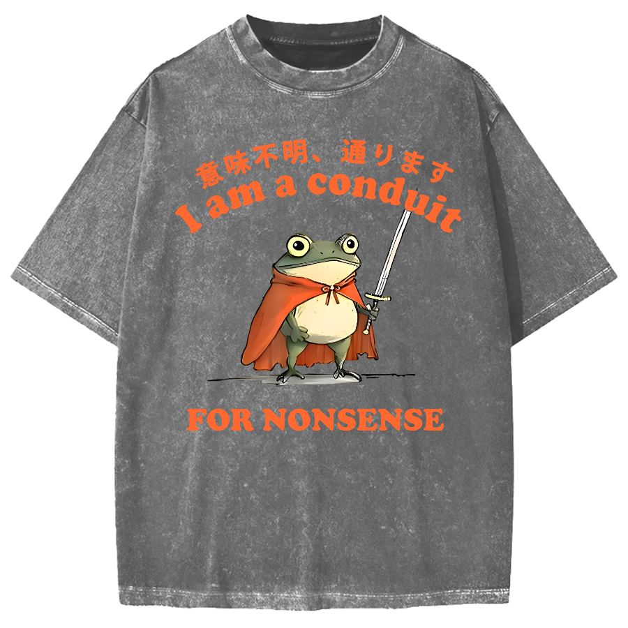 I Am A Conduit For Nonsense Frog Vintage Washed T-shirt