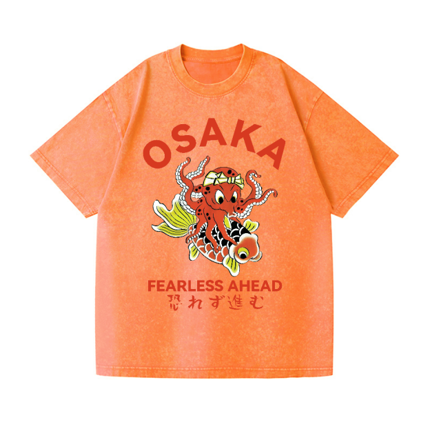 Osaka Octopus Vintage Wash Japanese Design T-Shirt