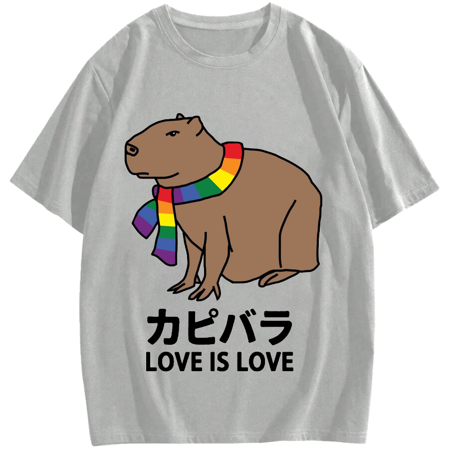 Capybara With Love Cotton casual T-shirt