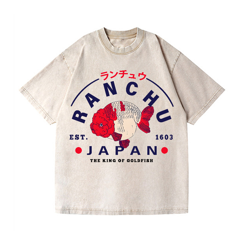 Ranchu, the King of Goldfish Vintage Wash Japanese Design T-Shirt