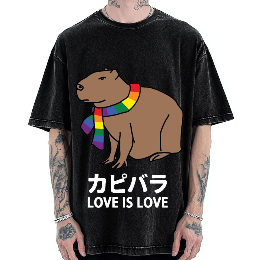 Capybara With Love Vintage Washed T-shirt