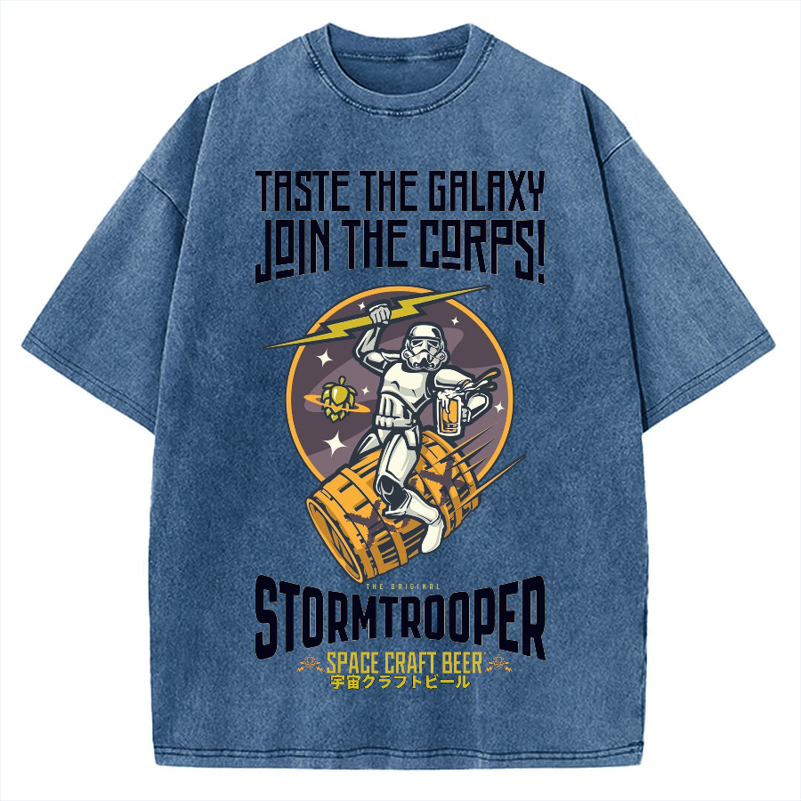 Space Craft Beer REBELLIONS ARE BUILT ON HOPS Vintage Washed T-shirt