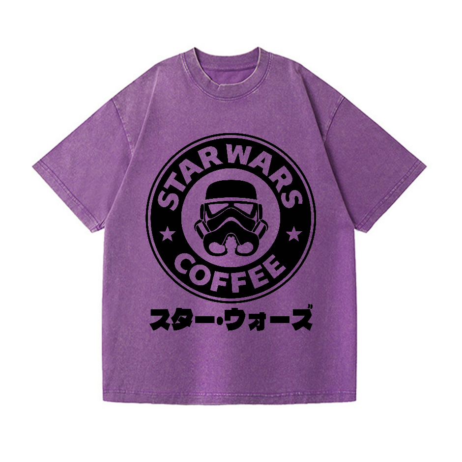 Star Wars Coffee Vintage Wash Japanese Design T-Shirt