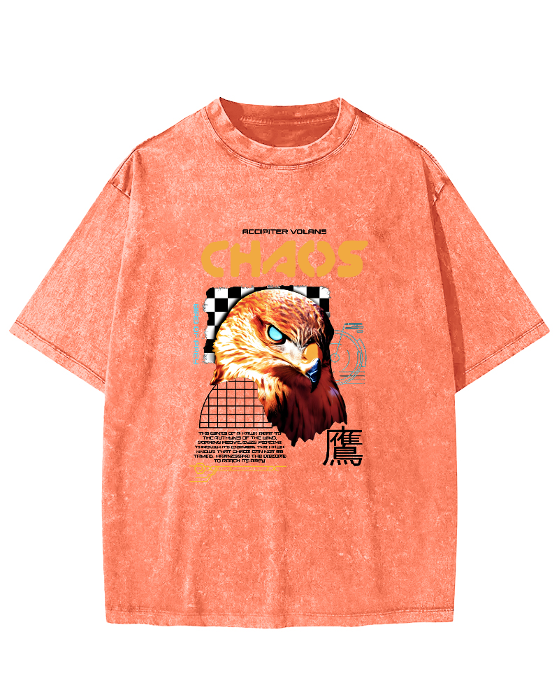 Japanese Eagle Pattern Vintage Distressed T-shirt