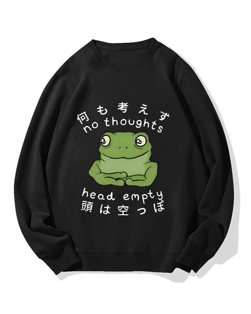 No Thoughts Head Empty Frog Cotton Sweatshirt