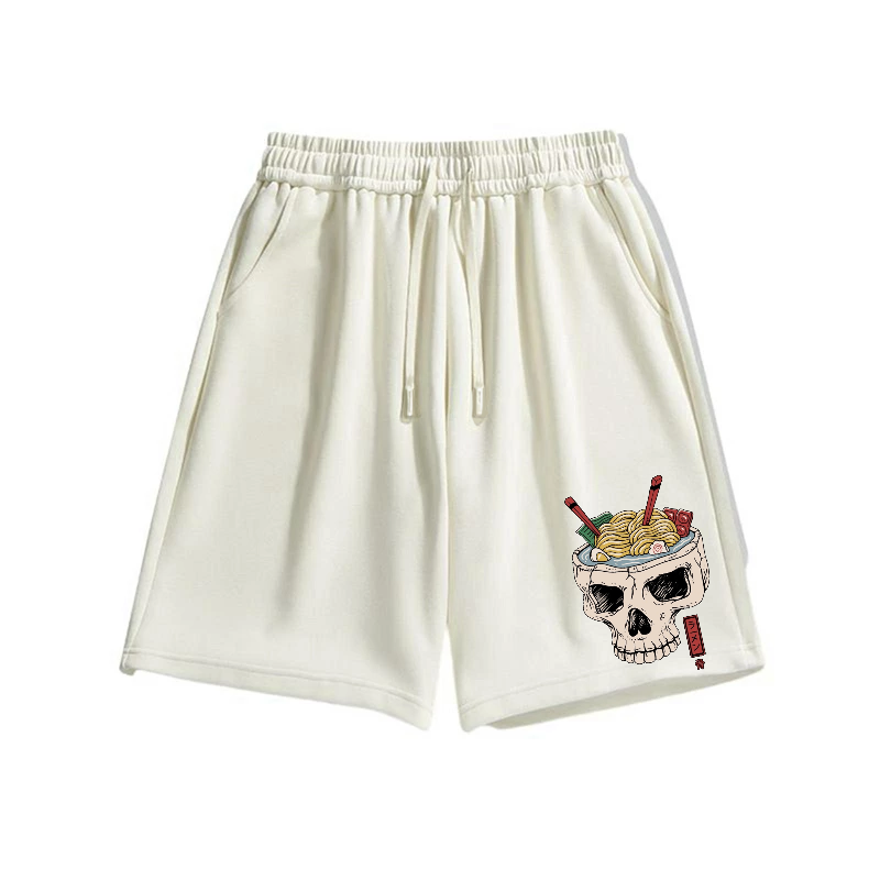 Skull Ramen Cotton Casual Shorts