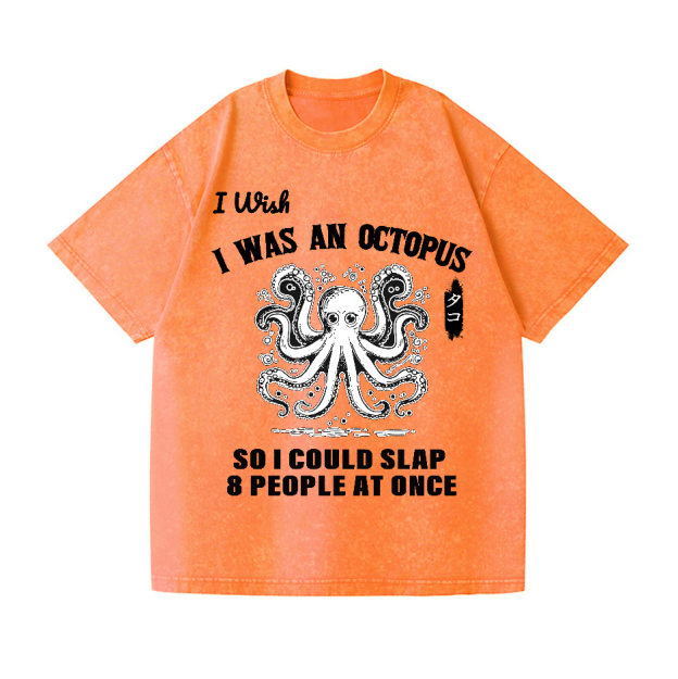 Octopus Vintage Wash Japanese Design T-Shirt