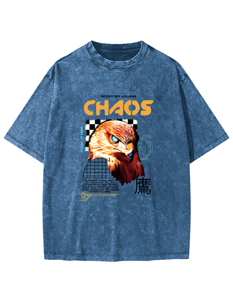Japanese Eagle Pattern Vintage Distressed T-shirt