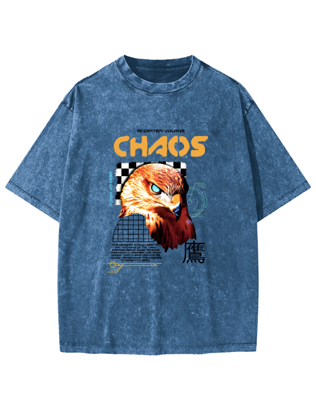 Japanese Eagle Pattern Vintage Distressed T-shirt