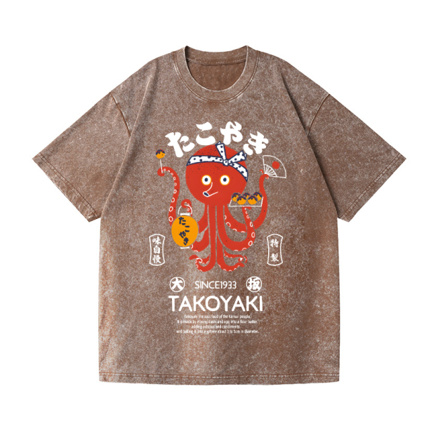 Takoyaki Vintage Wash Japanese Design T-Shirt