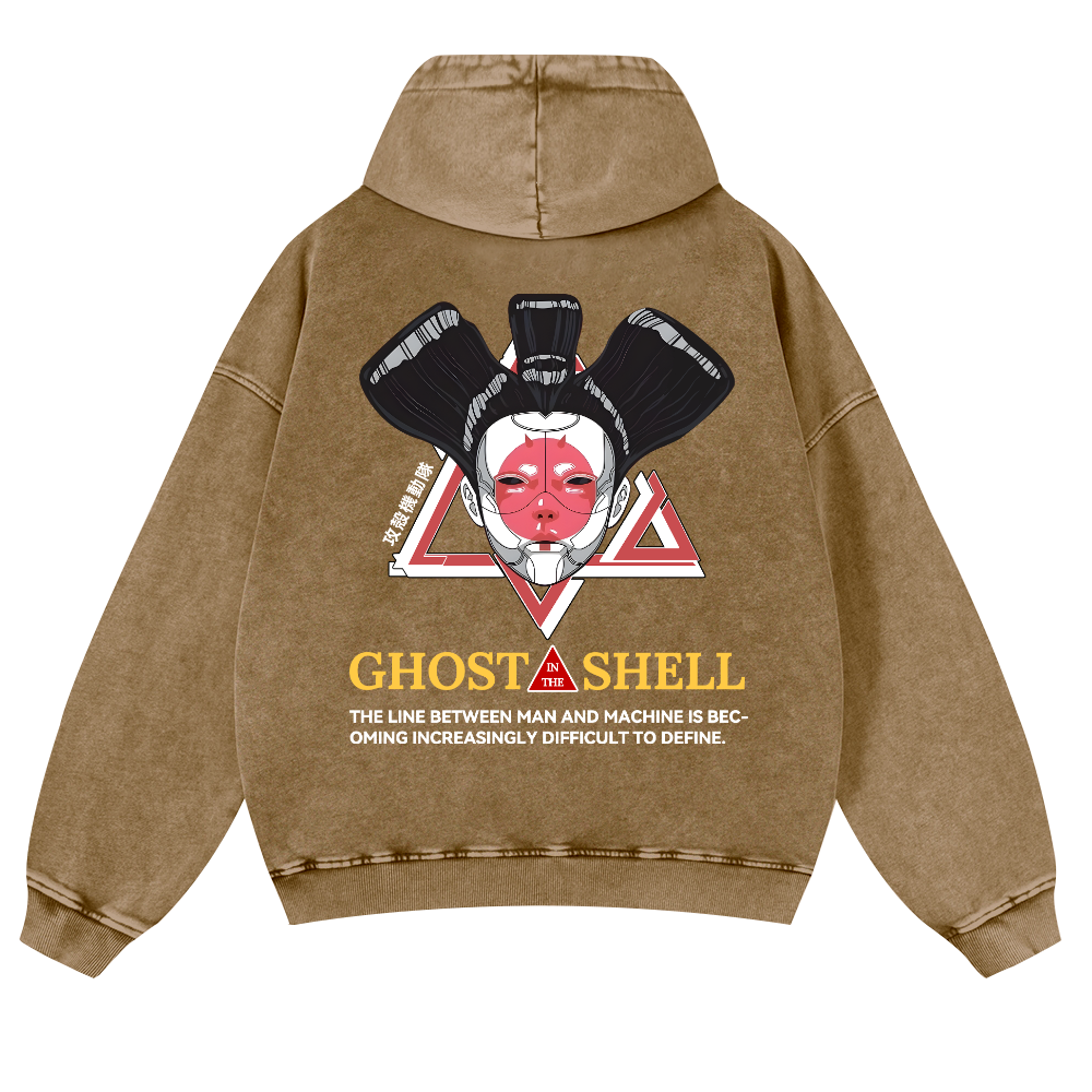 Ghost in the Shell Geisha Vintage Washed Cotton Back Art Hoodie