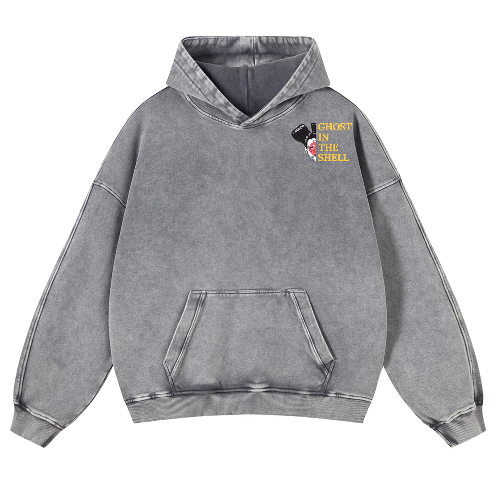 Ghost in the Shell Geisha Vintage Washed Cotton Back Art Hoodie