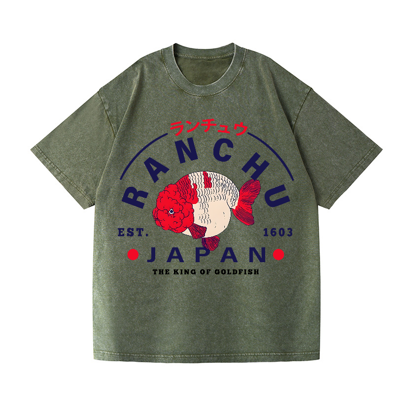 Ranchu, the King of Goldfish Vintage Wash Japanese Design T-Shirt