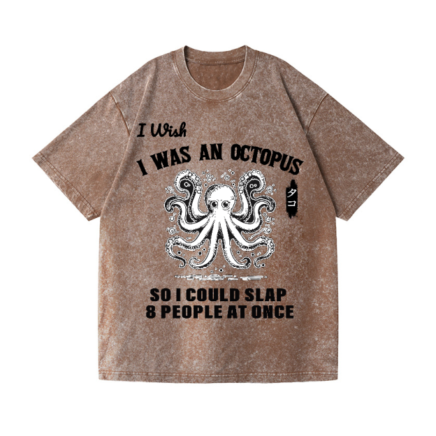 Octopus Vintage Wash Japanese Design T-Shirt