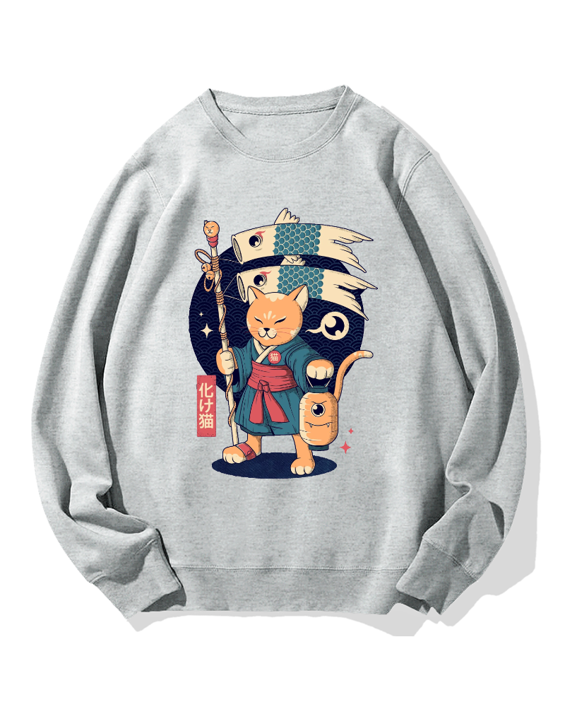 Japanese Cat Cotton Sweatshirt
