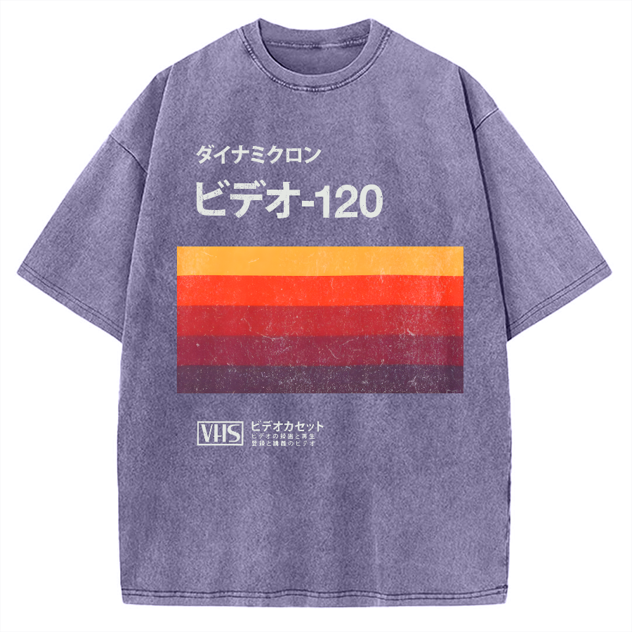 Japanese VHS Tape Retro Vintage Washed T-shirt