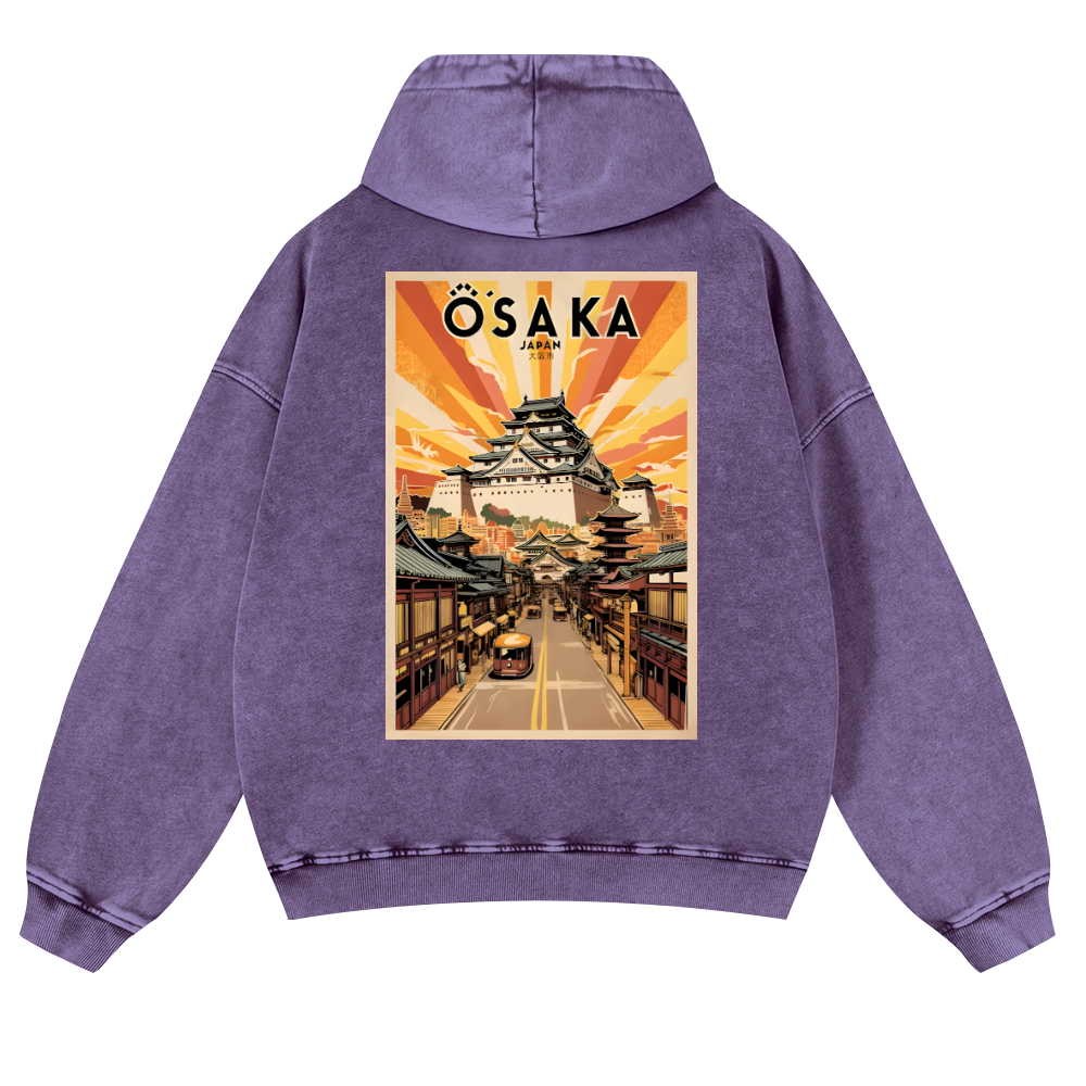 Osaka Vintage Washed Cotton Back Art Hoodie