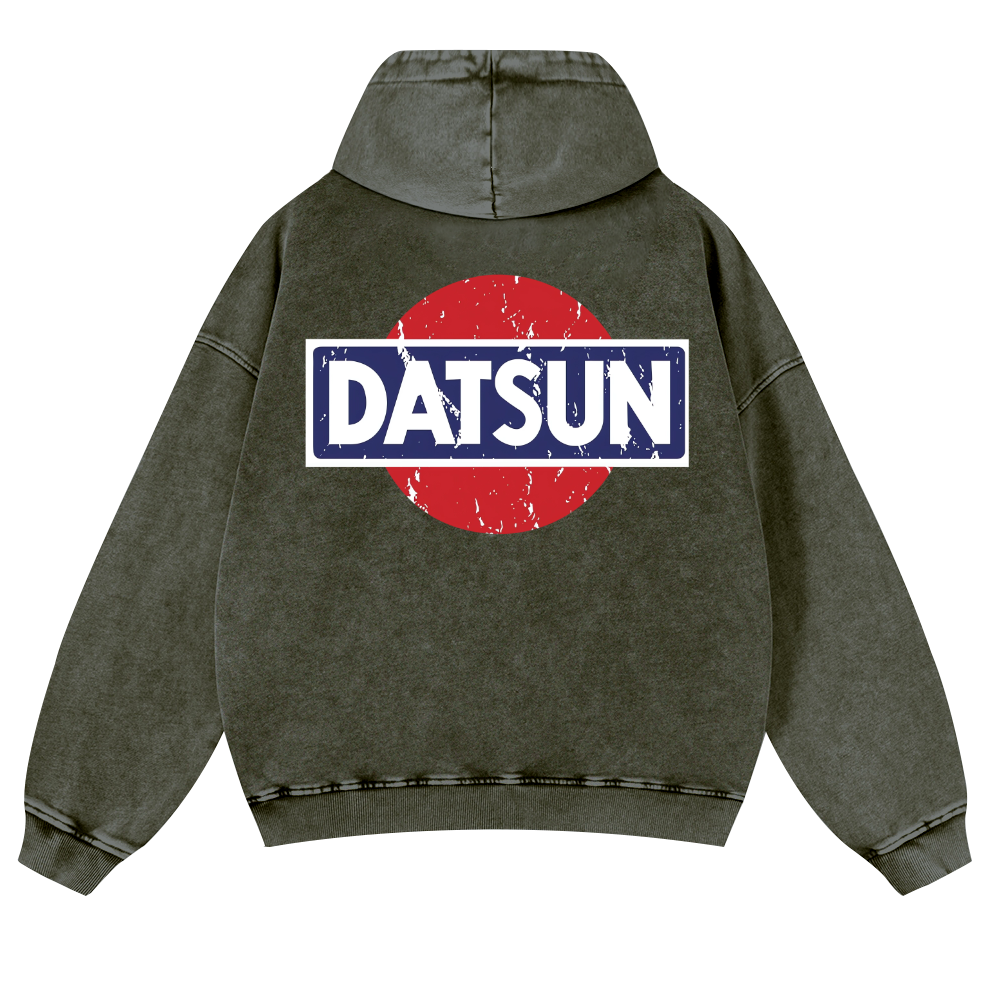 Datsun Vintage Washed Cotton Back Art Hoodie