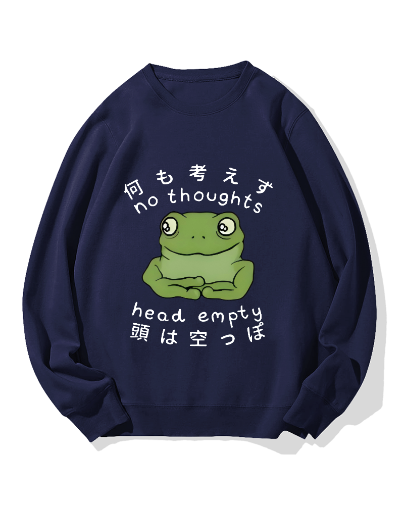 No Thoughts Head Empty Frog Cotton Sweatshirt