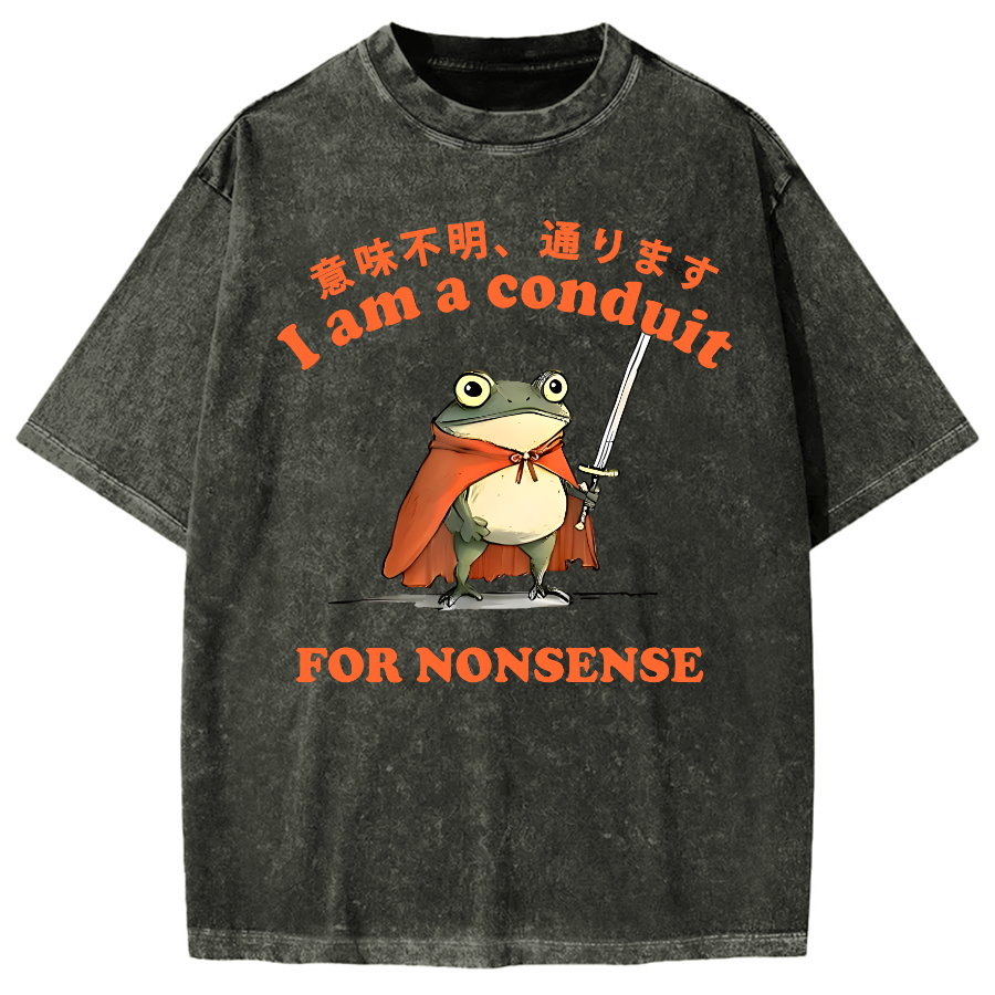 I Am A Conduit For Nonsense Frog Vintage Washed T-shirt
