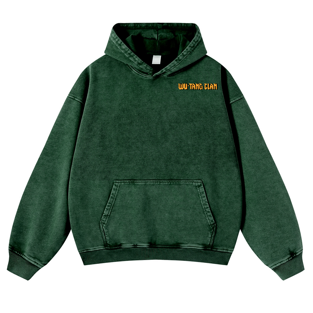 Unisex Wu-Tang Clan Ukiyoe Wave Ukiyoe Wave Vintage Washed Cotton Back Art Hoodie