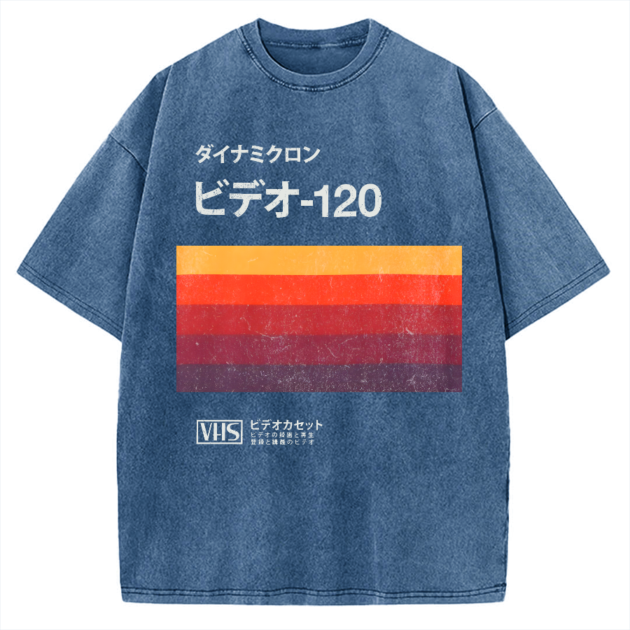 Japanese VHS Tape Retro Vintage Washed T-shirt