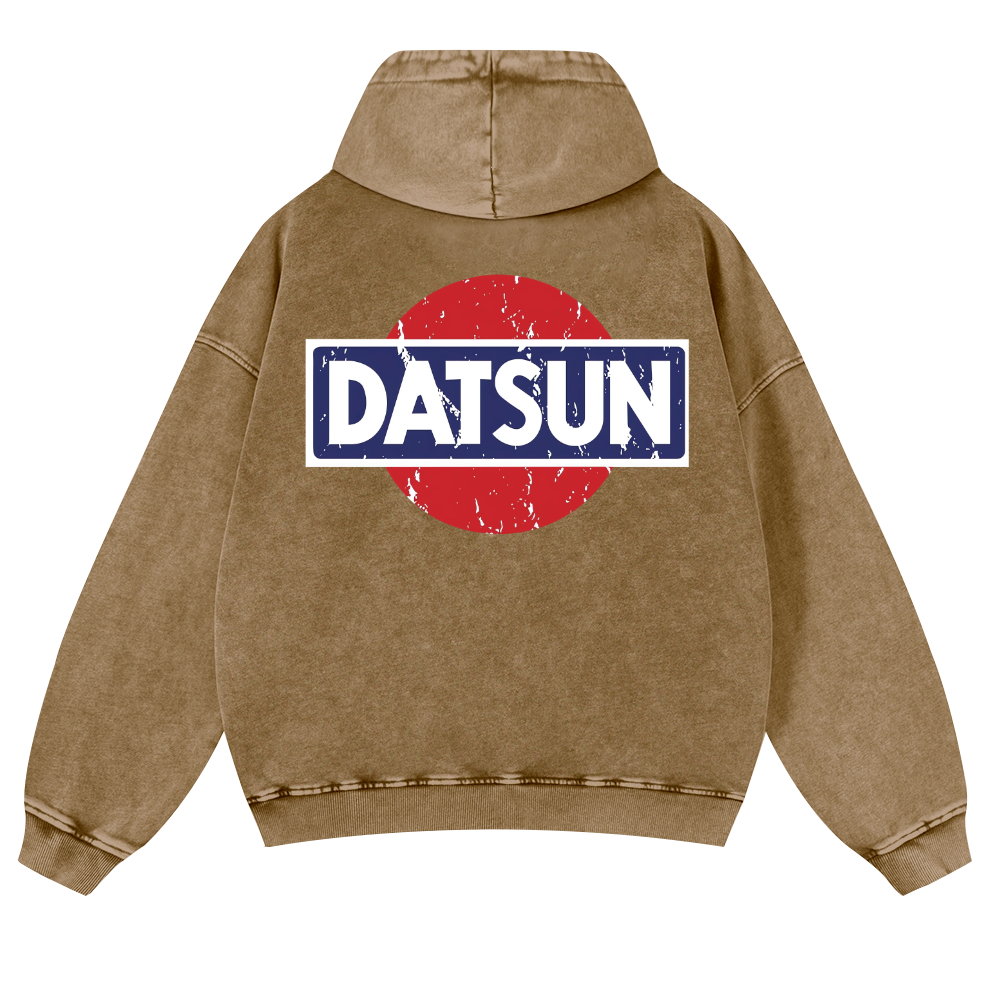 Datsun Vintage Washed Cotton Back Art Hoodie