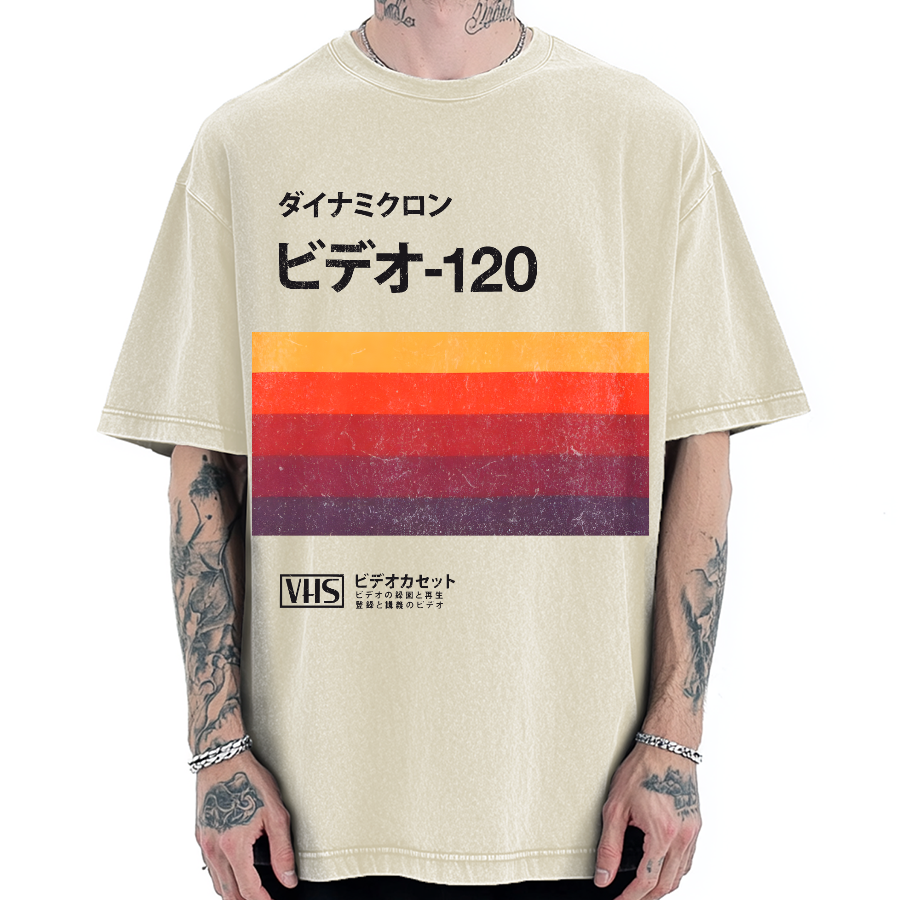 Japanese VHS Tape Retro Vintage Washed T-shirt