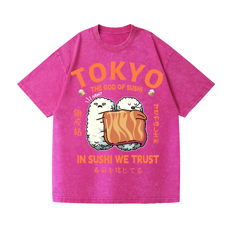 Sushi Vintage Wash Japanese Design T-Shirt