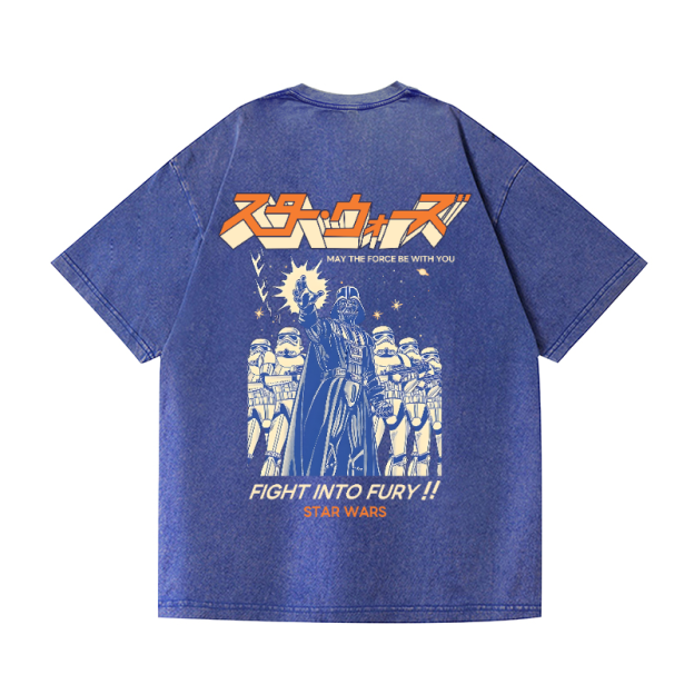 Star Wars Vintage Wash Japanese Design Back Art T-Shirt
