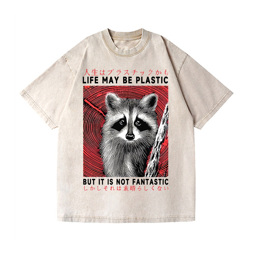 Raccoon Vintage Wash Japanese Design T-Shirt