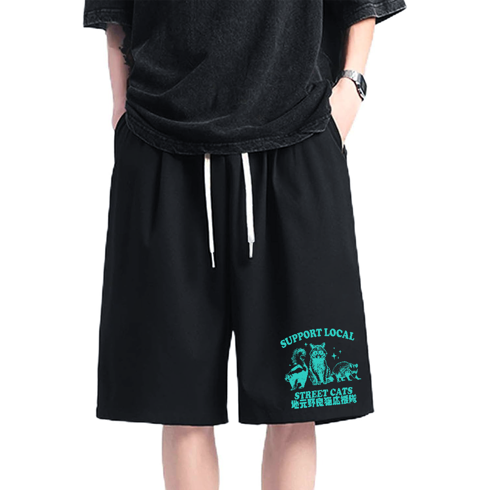Support local street cats Cotton Casual Shorts