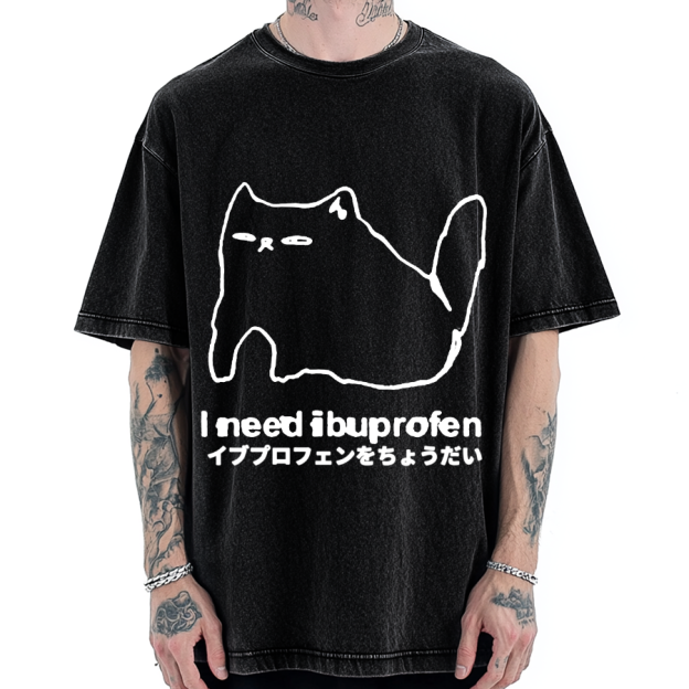 I need ibuprofen Cat Vintage Washed T-shirt