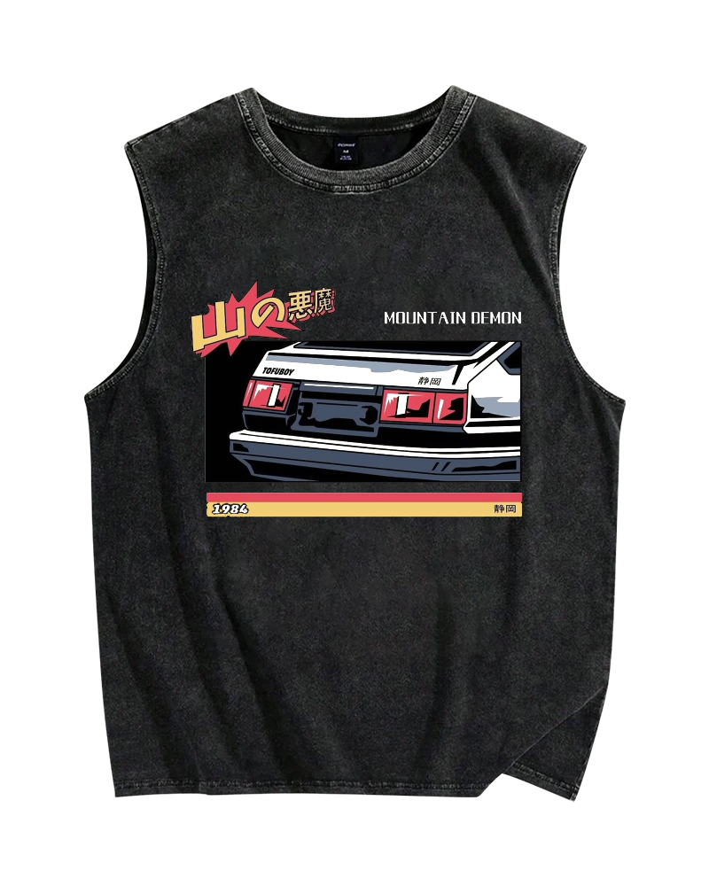Mountain Devil Vintage Distressed Washed Tank Top