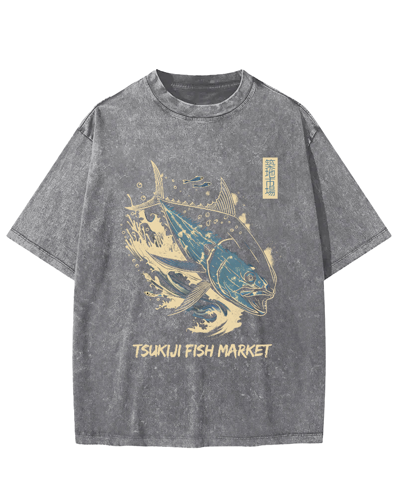 Japan's Tsukiji Market Vintage Washed T-shirt