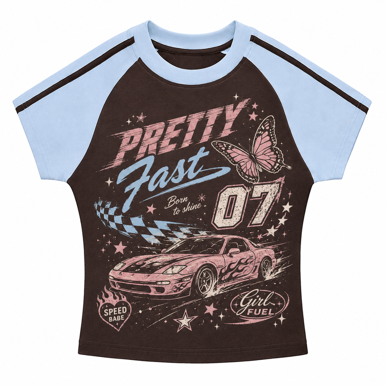 Pretty Fast Stripe Raglan Baby Tee