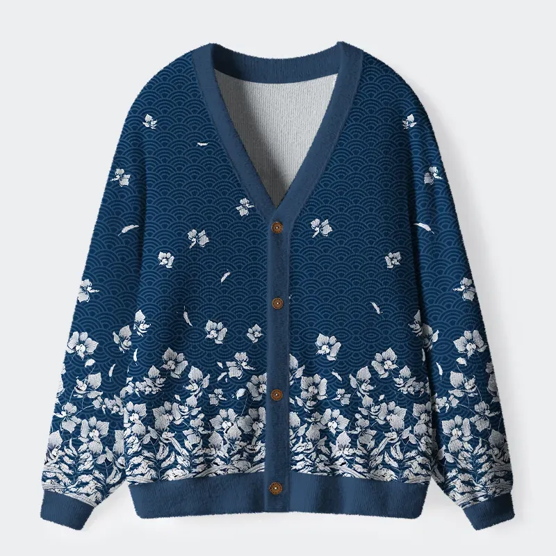 Unisex Falling Petals Ugly Cardigan Sweater
