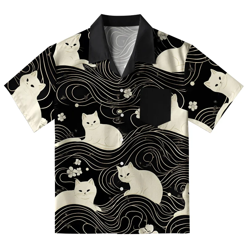  Mysterious Cat Aloha Hawaiian Shirt