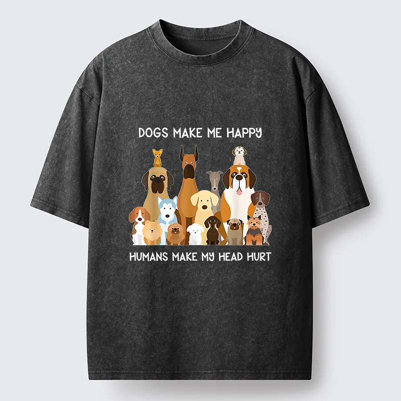 Unisex I Like Dogs Washed T-Shirt